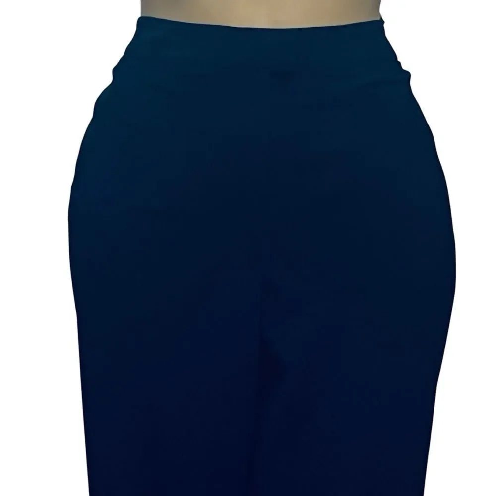 Piazza Sempione Italian Brigirre Virgin Wool Crop Dress Pants Blue